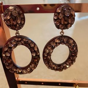 New Stella & Dot Amore Statement Hoop Earrings Purple. Worn once EUC!